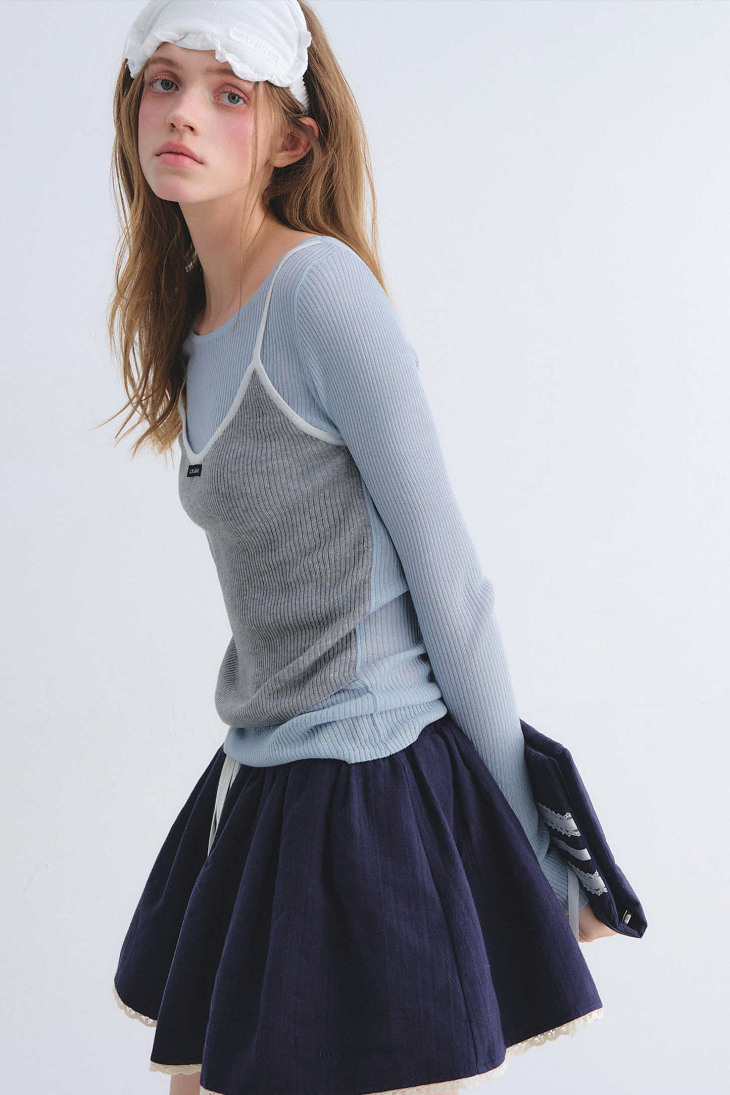 Farbblockiertes Strick-Camisole-Top