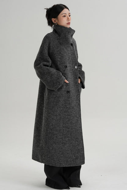 Minimalist Long Reversible Wool Coat