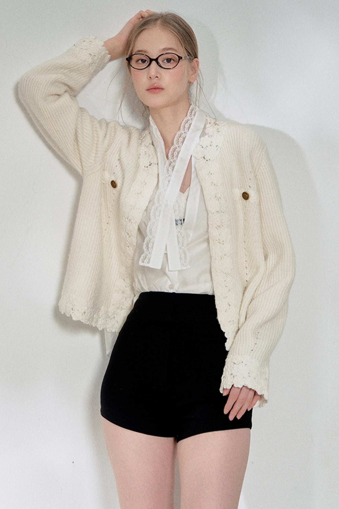 White Fragrance Knitted Cardigan