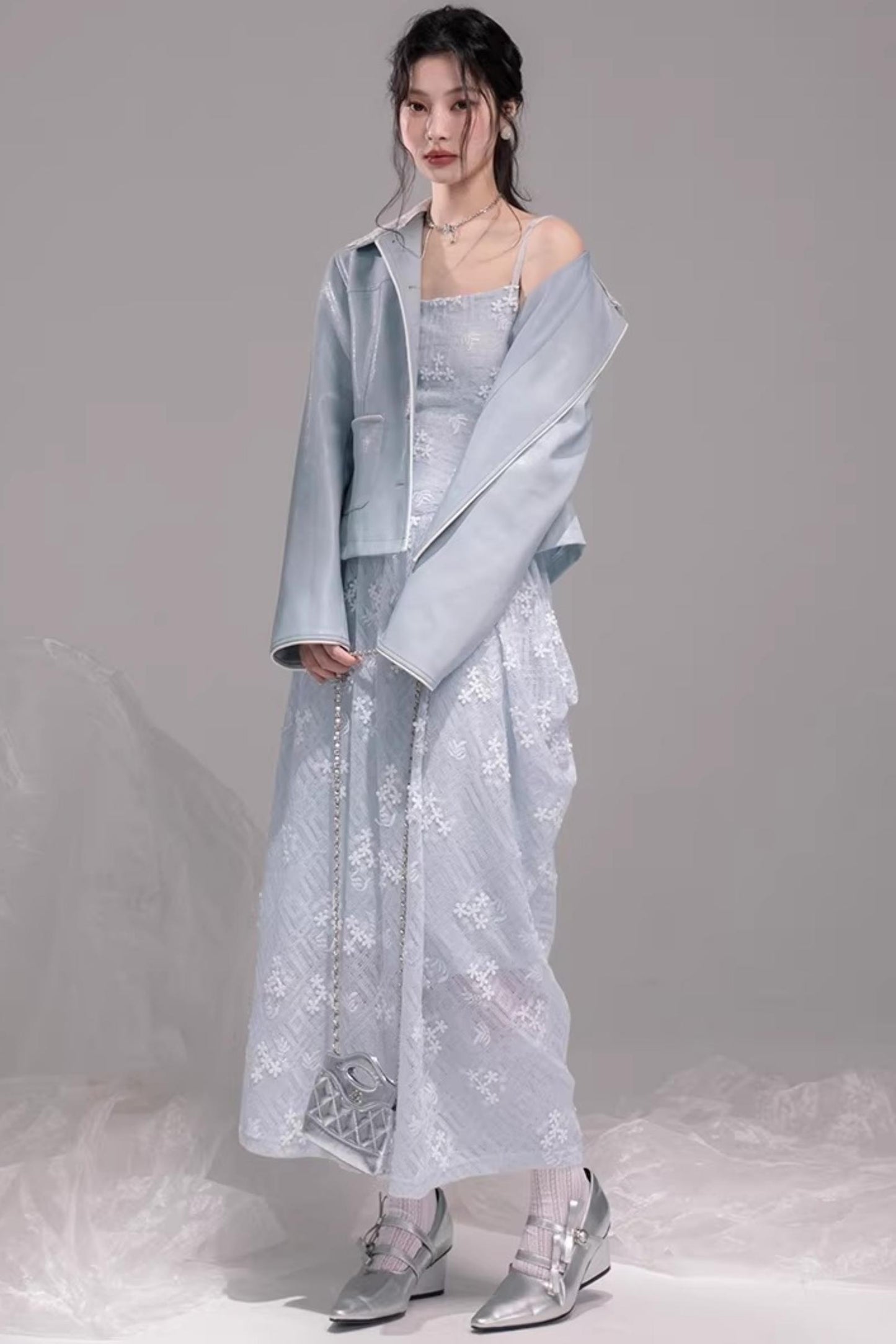 Ice Lake Blue Knitted Dress