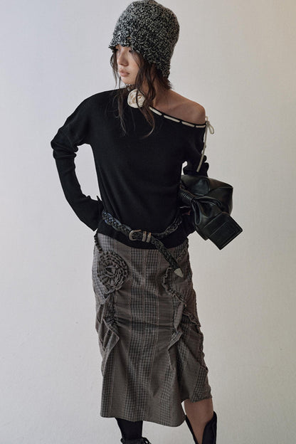 Rose Flower Knitted Top