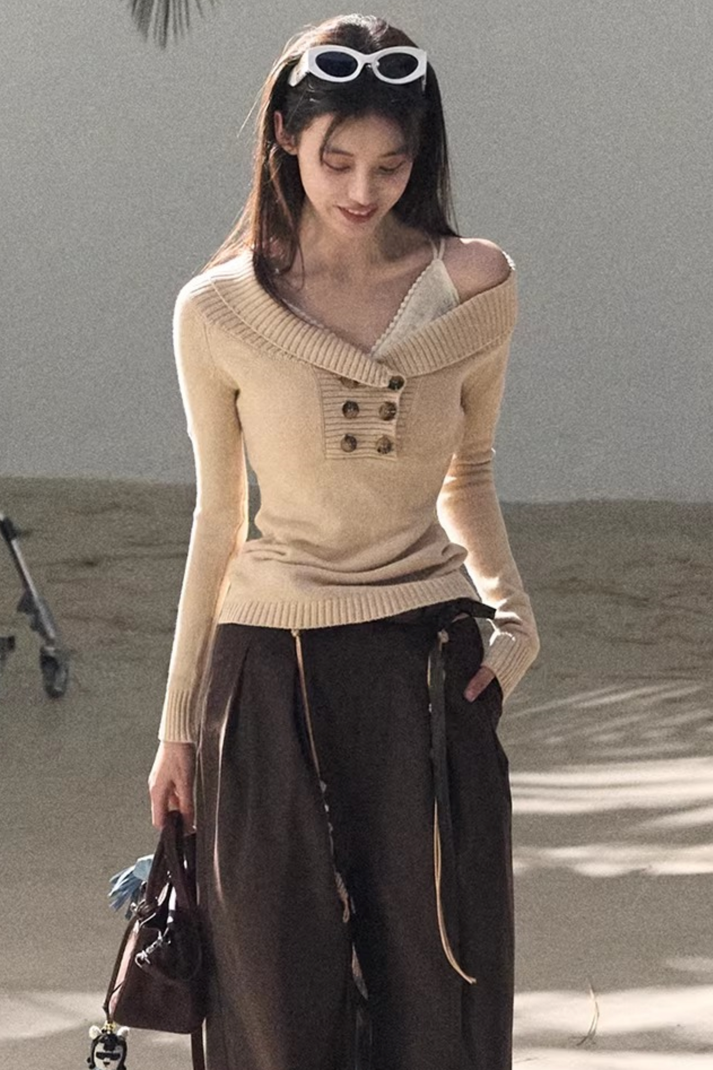 Asymmetrical Cotton Knit Top