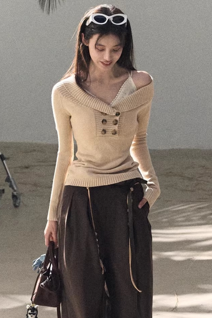 Asymmetrical Cotton Knit Top