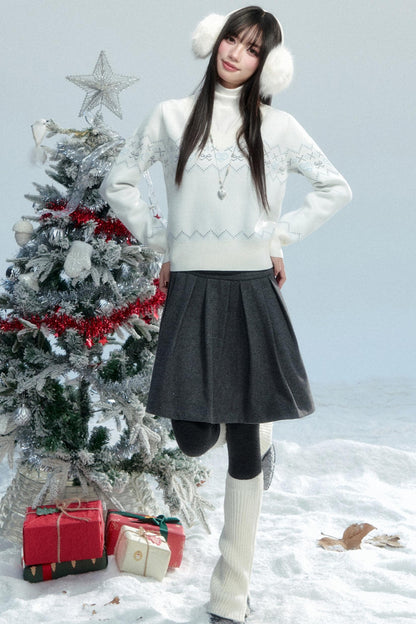 Fragile V-Neck Snow Top