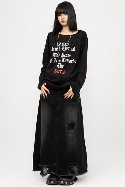 Autumn Spice Girl Denim Skirt