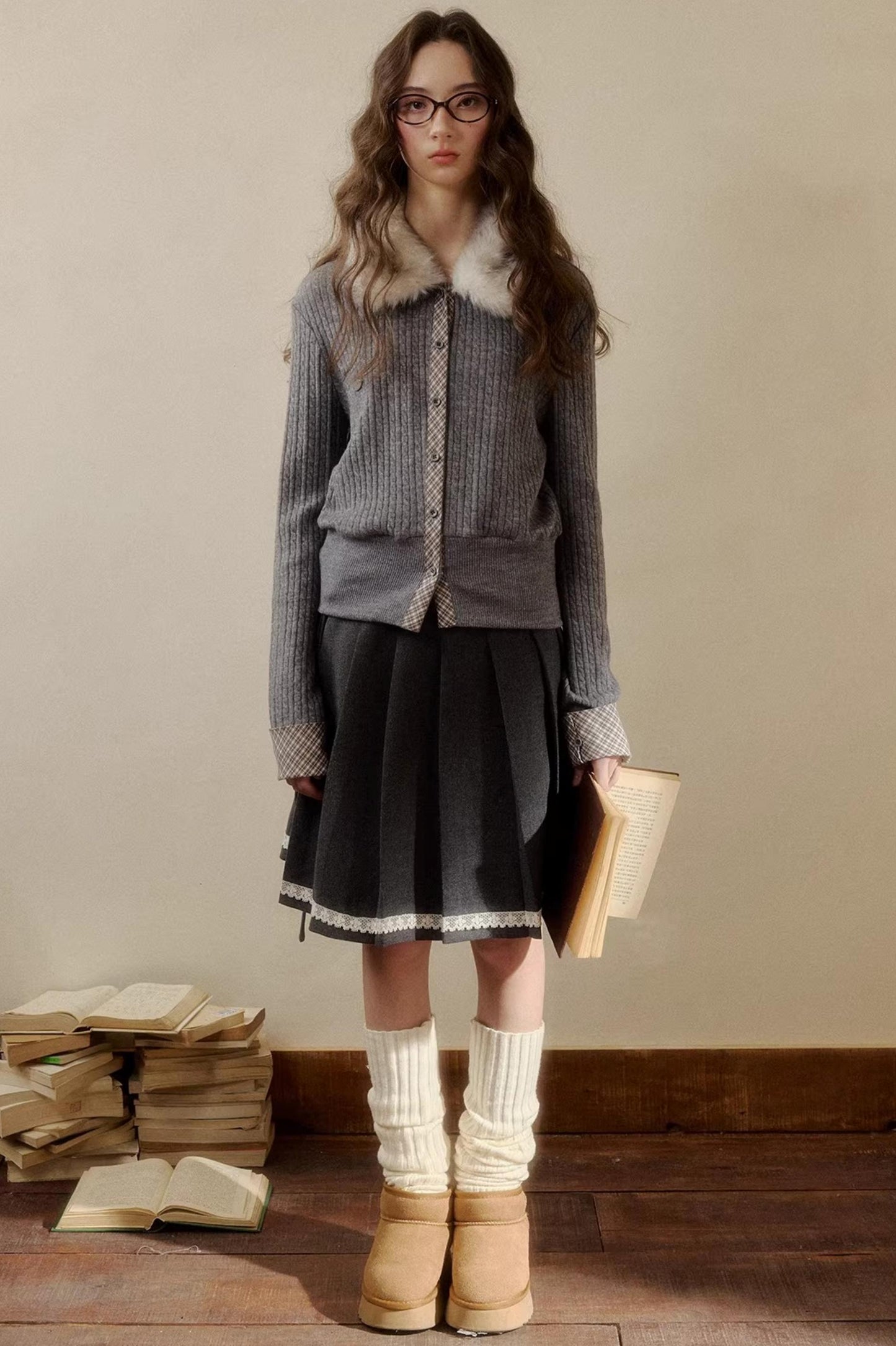 Rétro Reindeer À carreaux Pull