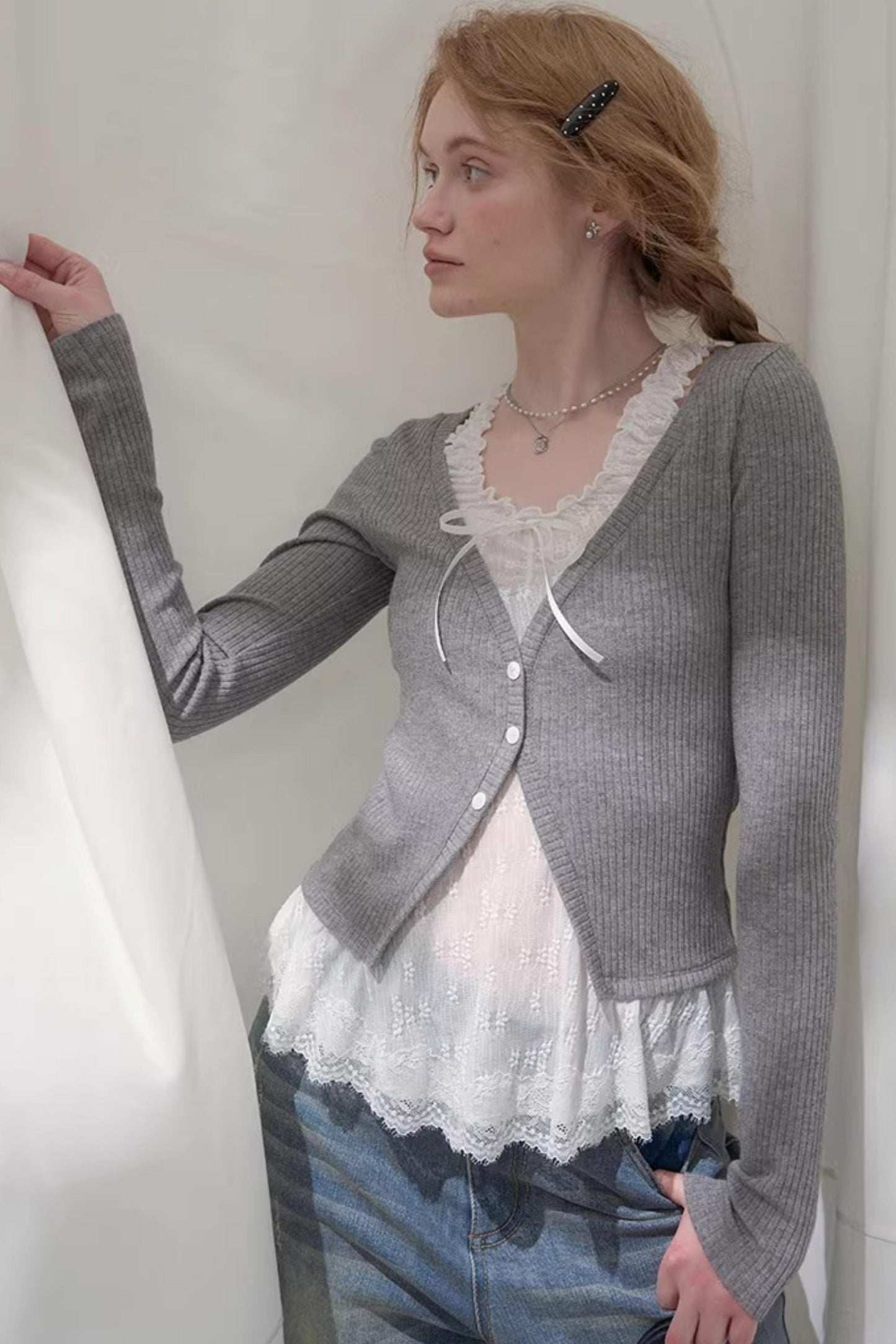 Flower Melody Lace Knit Cardigan