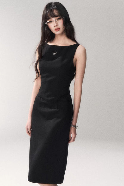 Siren schulterfreies graues Kleid