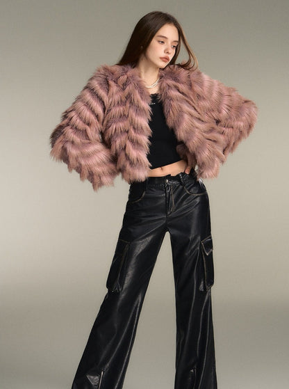 Golden Girl Gradient Eco-Friendly Fur Jacket