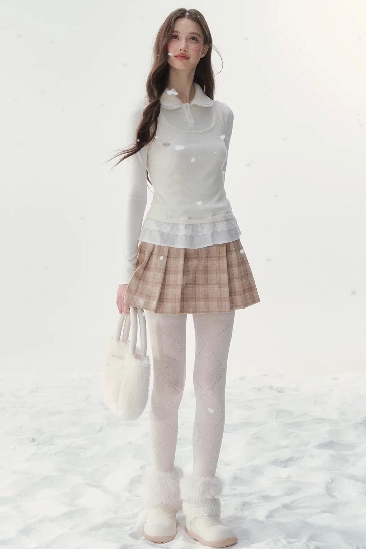 Faux Two-Piece Knitted Blouse