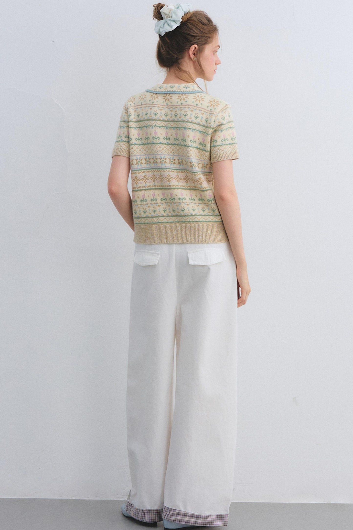 Wool Blend Fair Isle Top