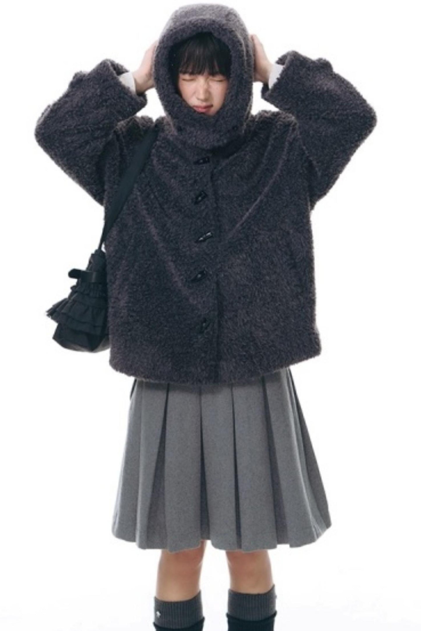 Cozy Hooded Lamb Wool Jacket