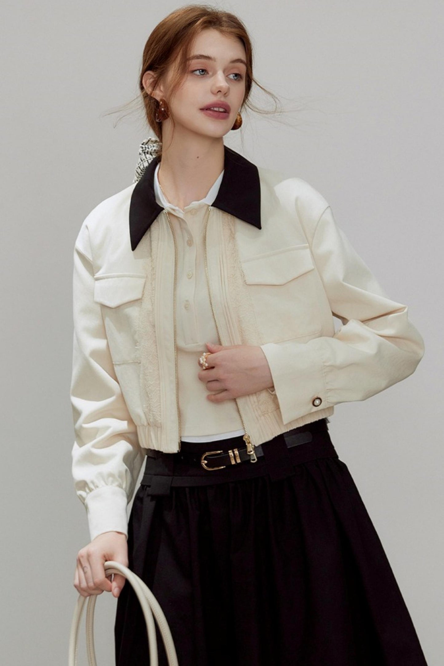 Autumn Lapel Short Coat Set-Up