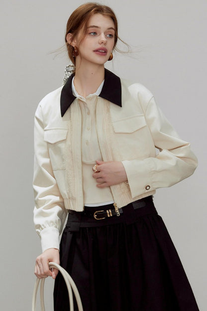 Autumn Lapel Short Coat Set-Up