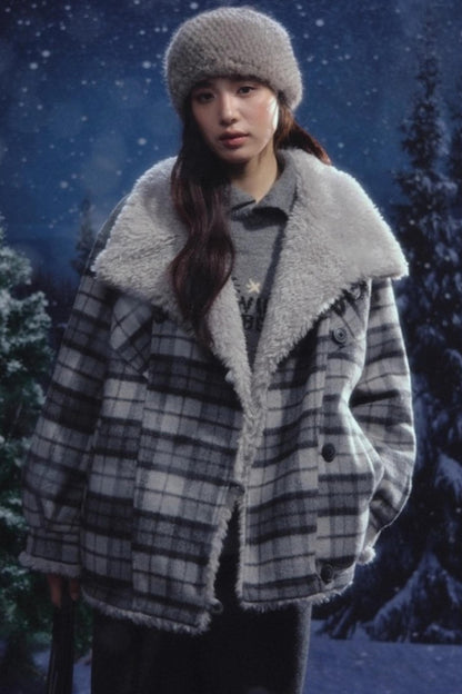 Reversible Plaid Wool Jacket