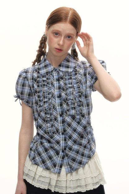 Plaid Lace Summer Shirt