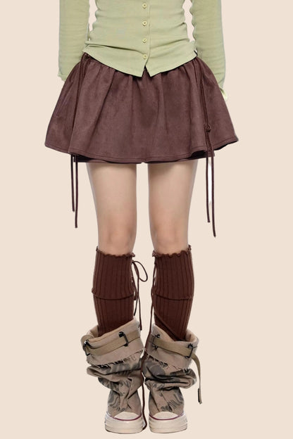 Faux Wildleder Blumenrock