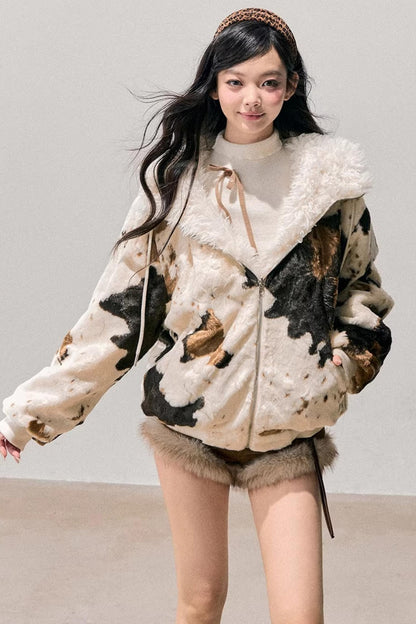 Korean Faux Fur Wide-Leg Pants