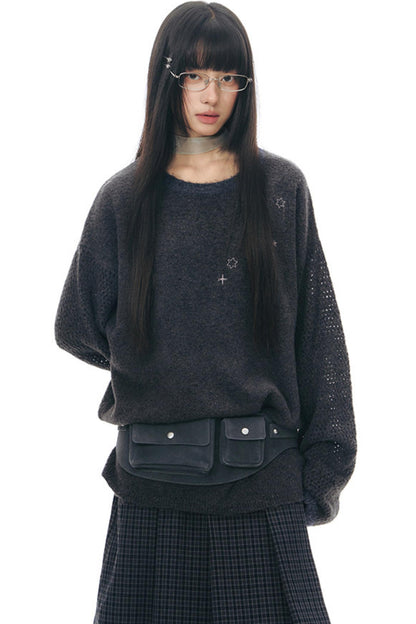 Embroidered Star Knit Sweater