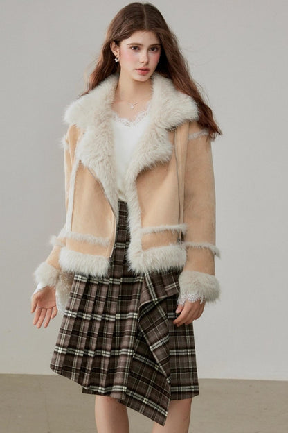Ruffled Design Retro Plaid Skirt