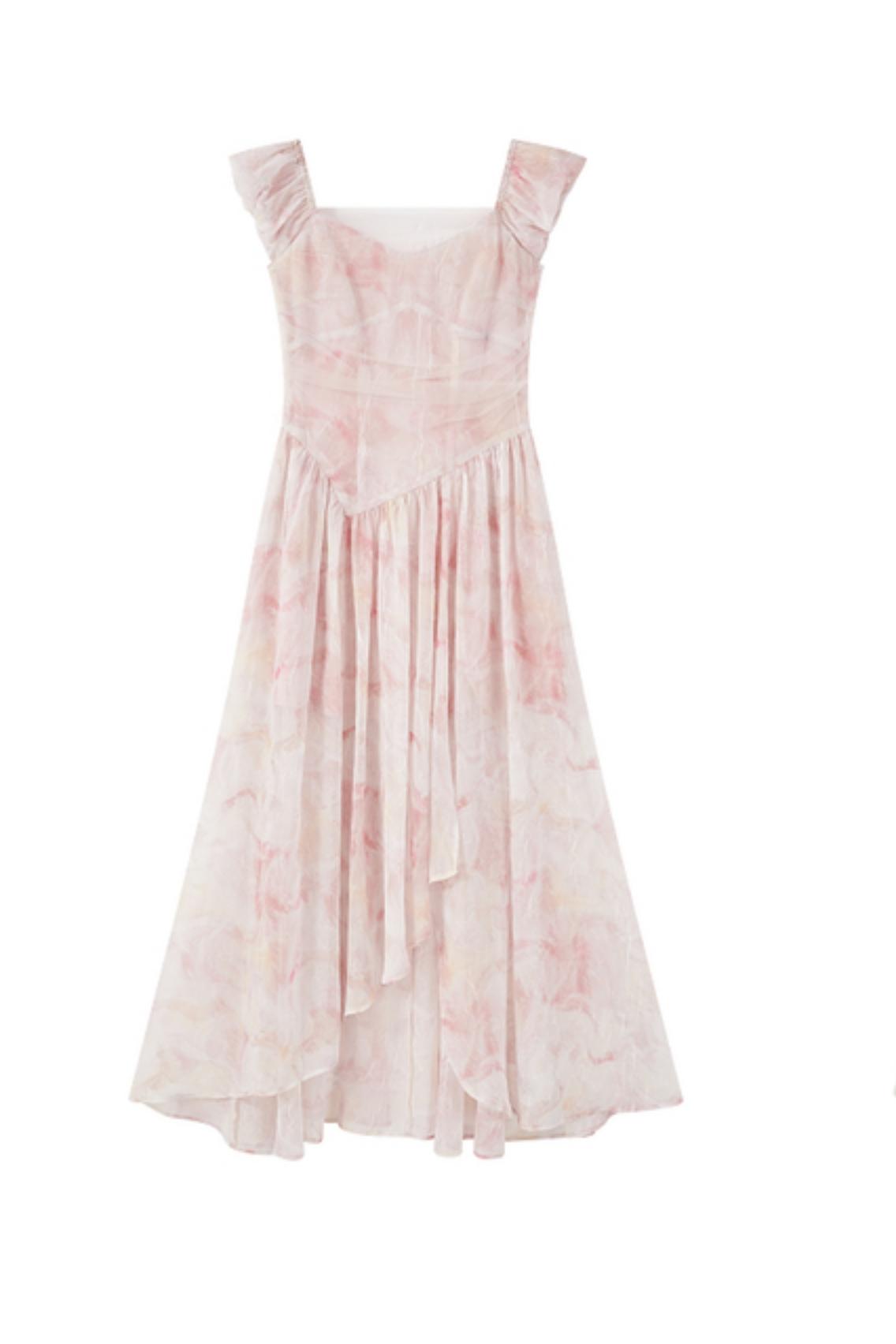 Pink Chiffon A-Line Dress