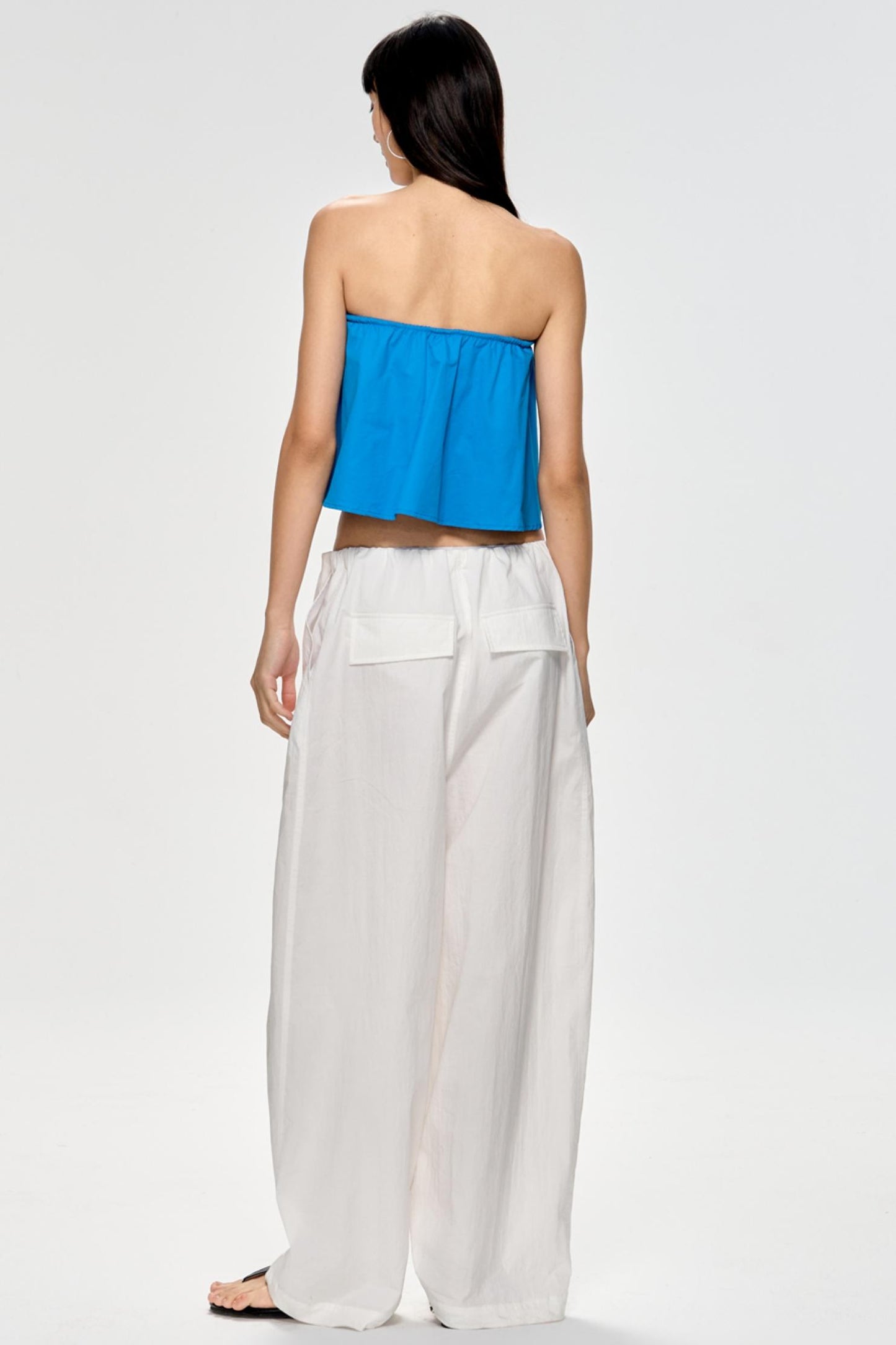 Bright Blue Backless Plunge Top