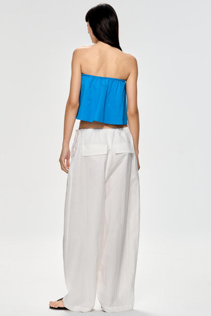 Bright Blue Backless Plunge Top