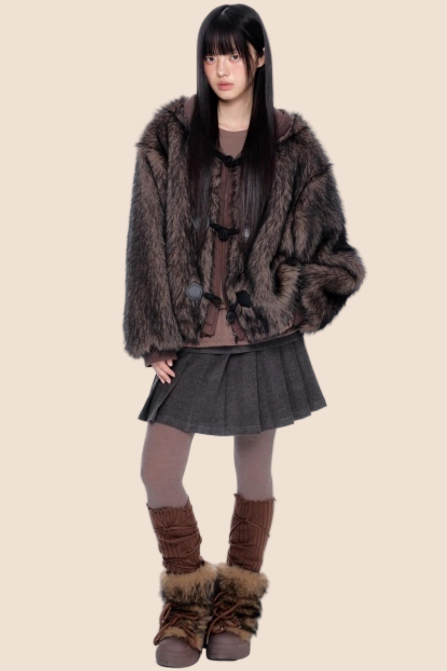 Faux Fur Hooded Jacket