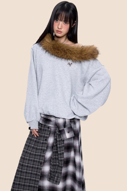 One-Shoulder Sweatshirt