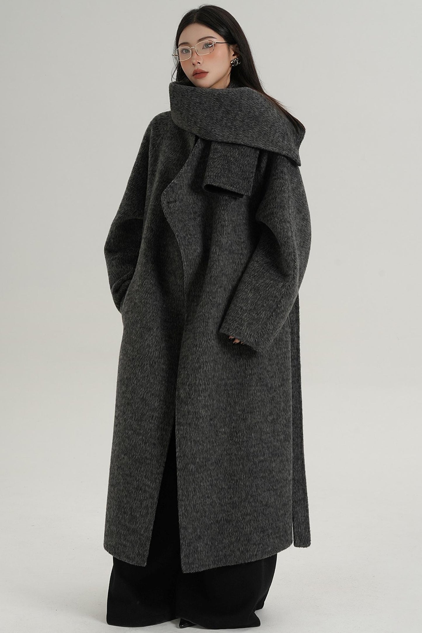 Reversible Long Wool Coat
