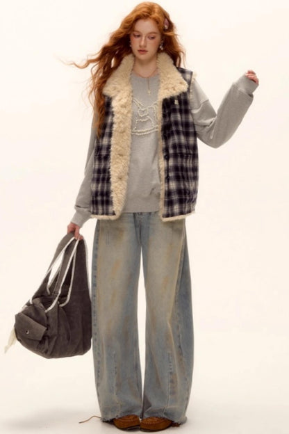 Blue Check Reversible Plaid Vest