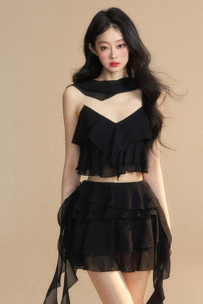 Luxury Halter With Skirt Set-Up