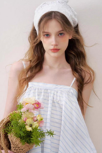 Lace-Trimmed Striped Cami