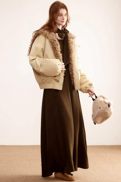 German Velvet Ruffle Dress