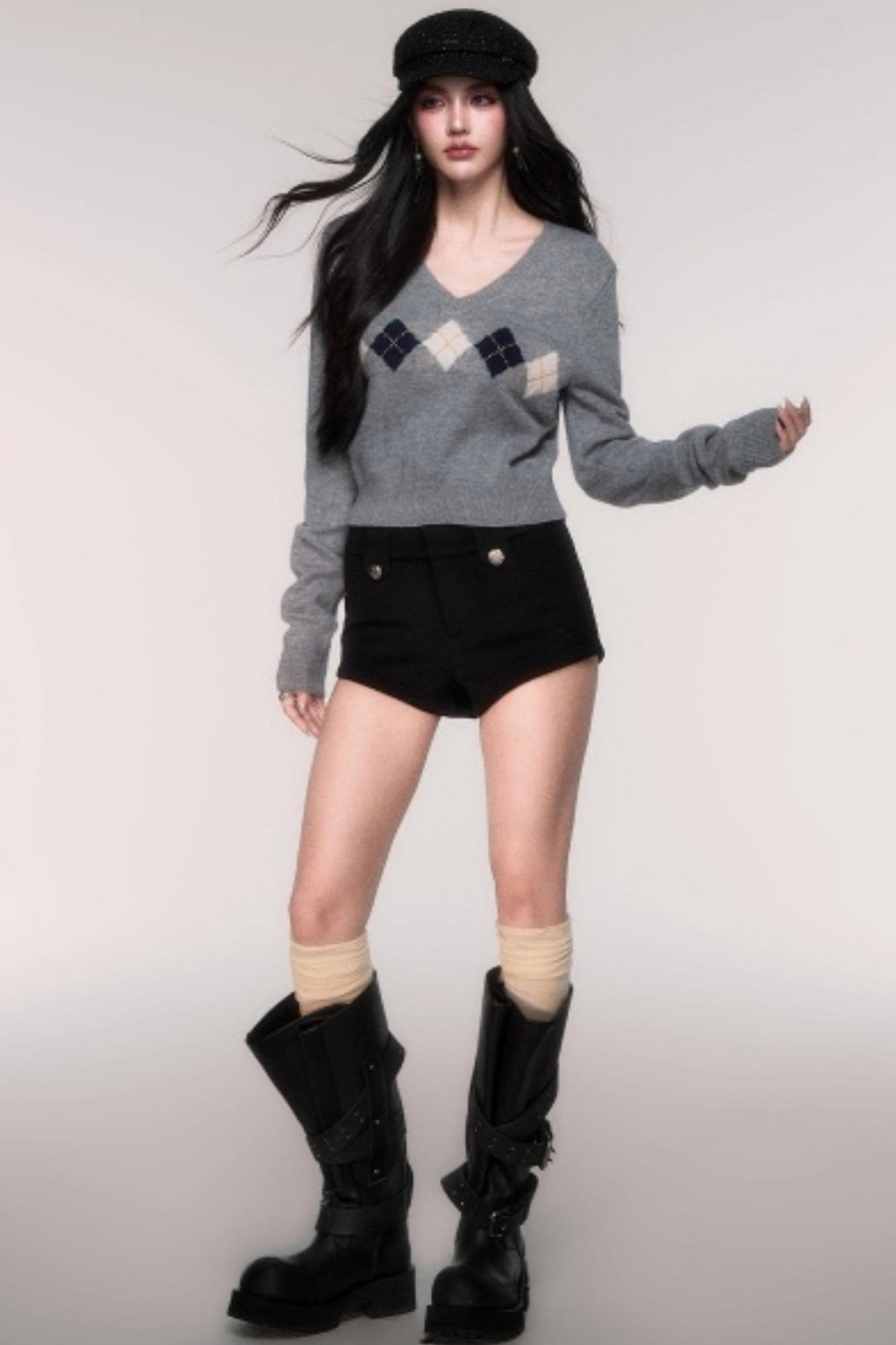 Collegiate Knit V-Neck Cardigan