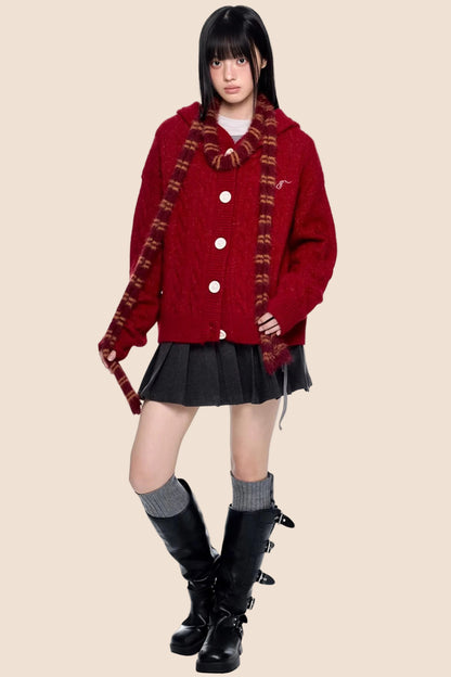 Twisted Embroidered Knit Jacket