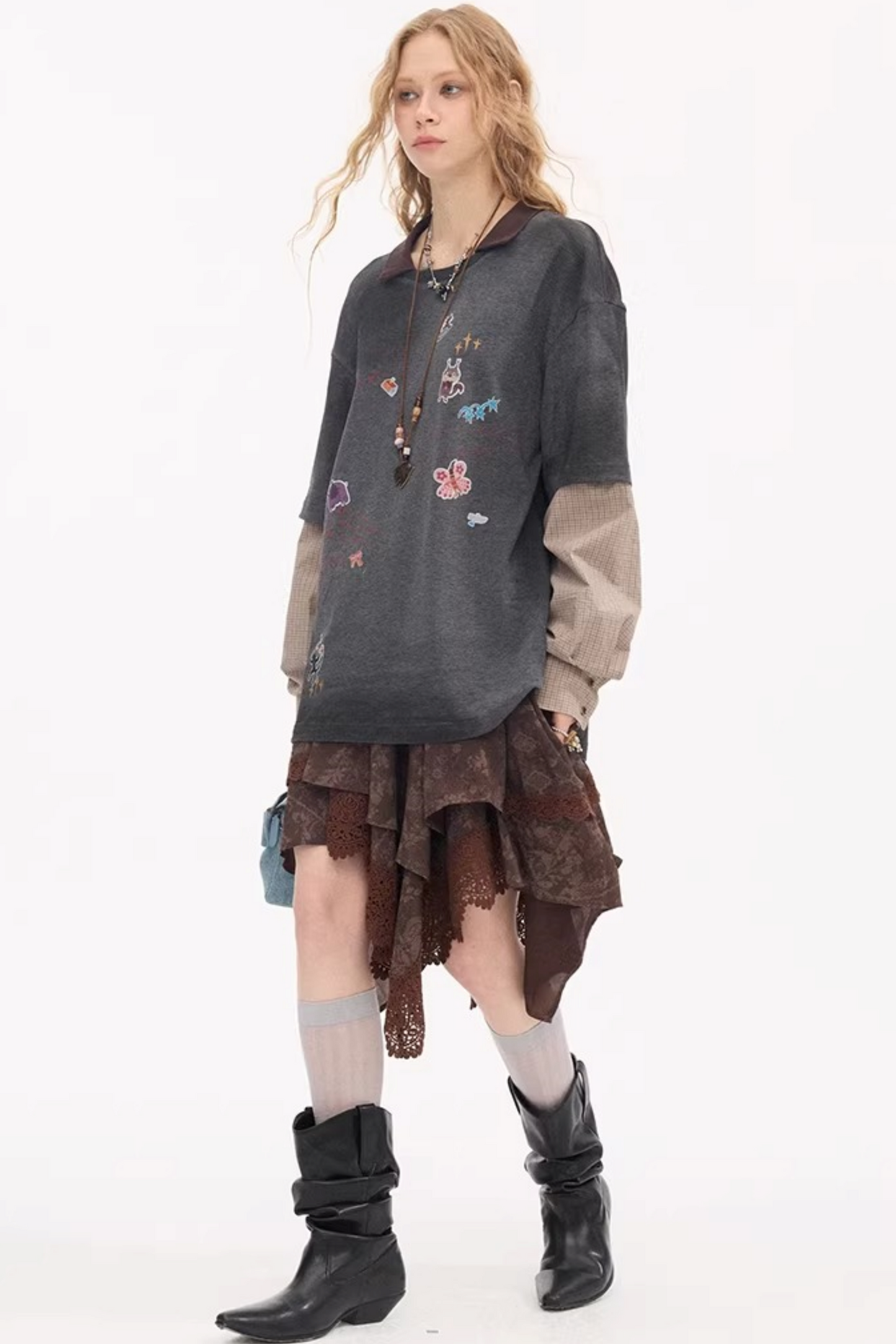 Cartoon Print Retro Sweater