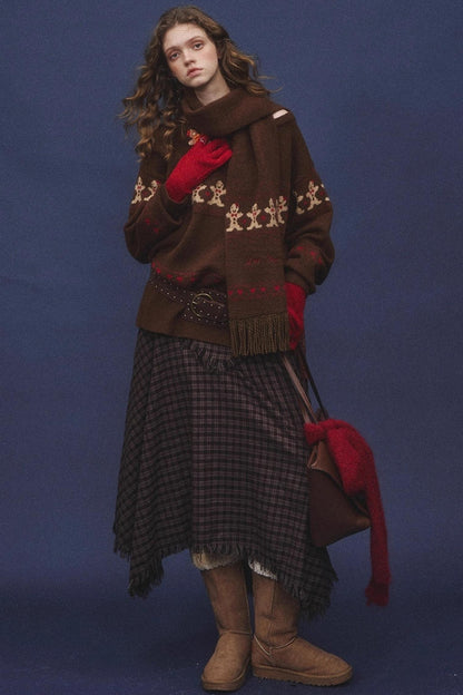 Gingerbread Man Fair Isle Sweater Set