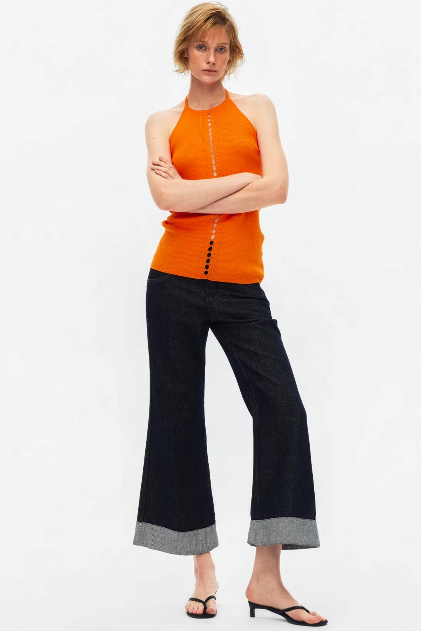 Lyocell Lace-Up Ribbed Vest