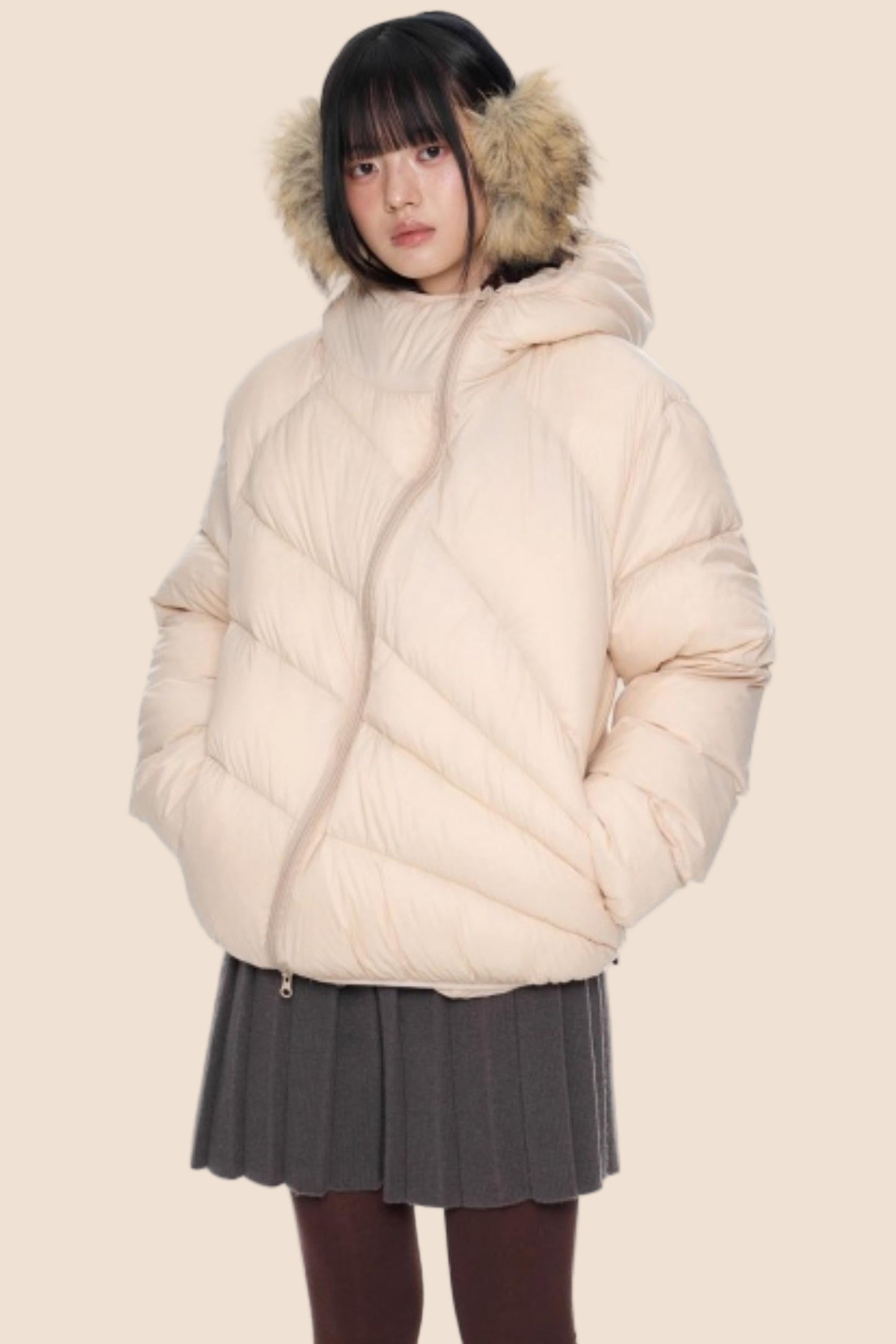 Deconstructed Hooded Down Jacket