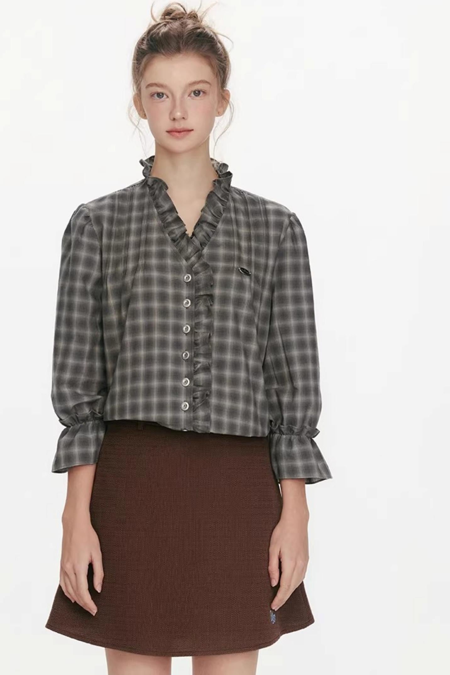 Flower Day Plaid Shirt