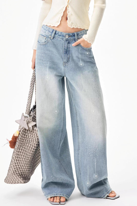 Meteor Shower Rhinestone Jeans