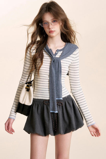 Navycore Wool Blend Knit Top