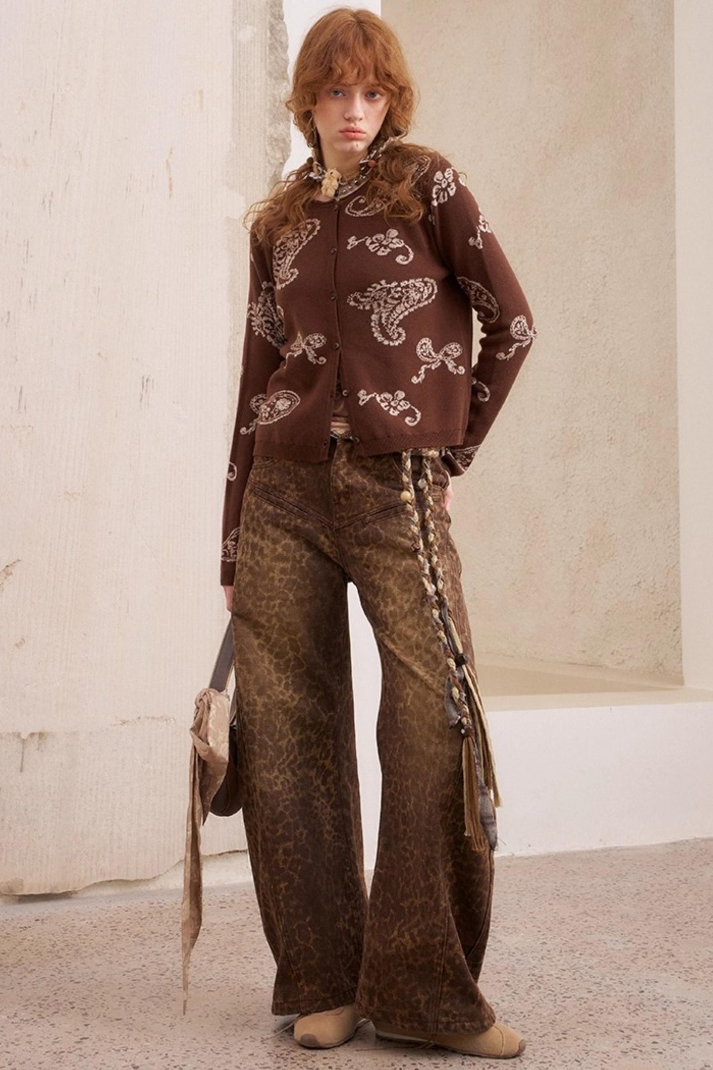 Leopard Split Wide Leg Pants