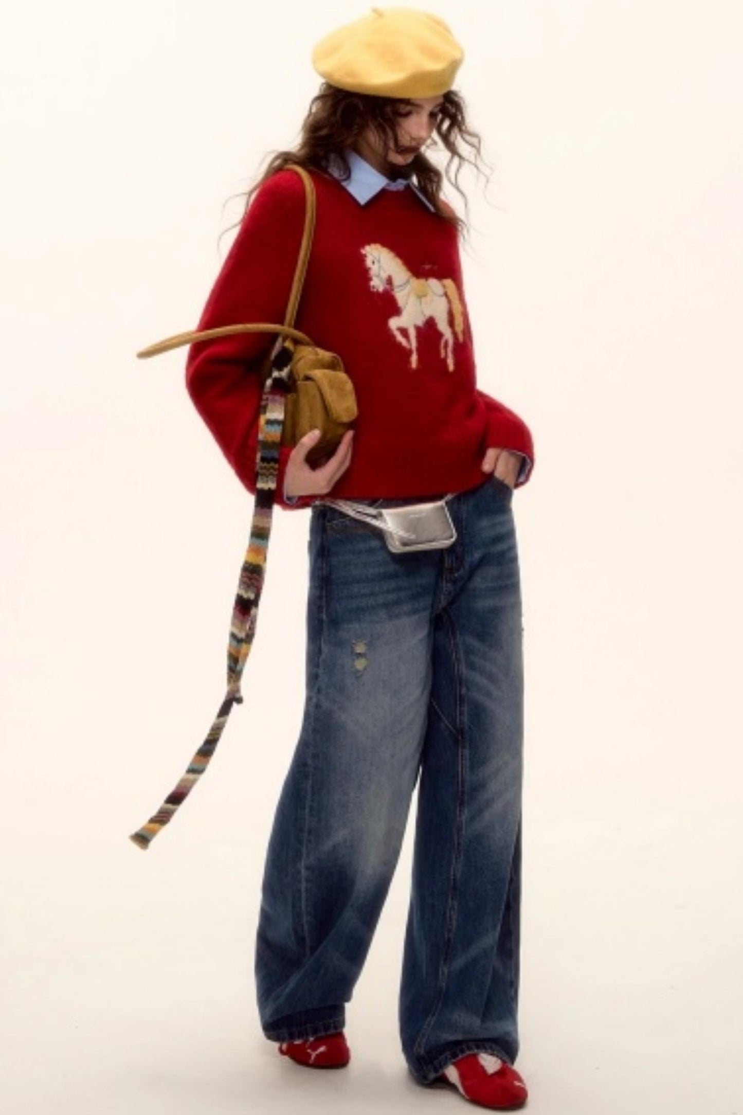 Retro Washed Denim Pants