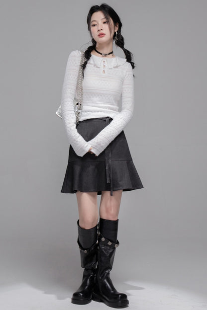 Morning Gray Hooded Jacket & Skirt Set