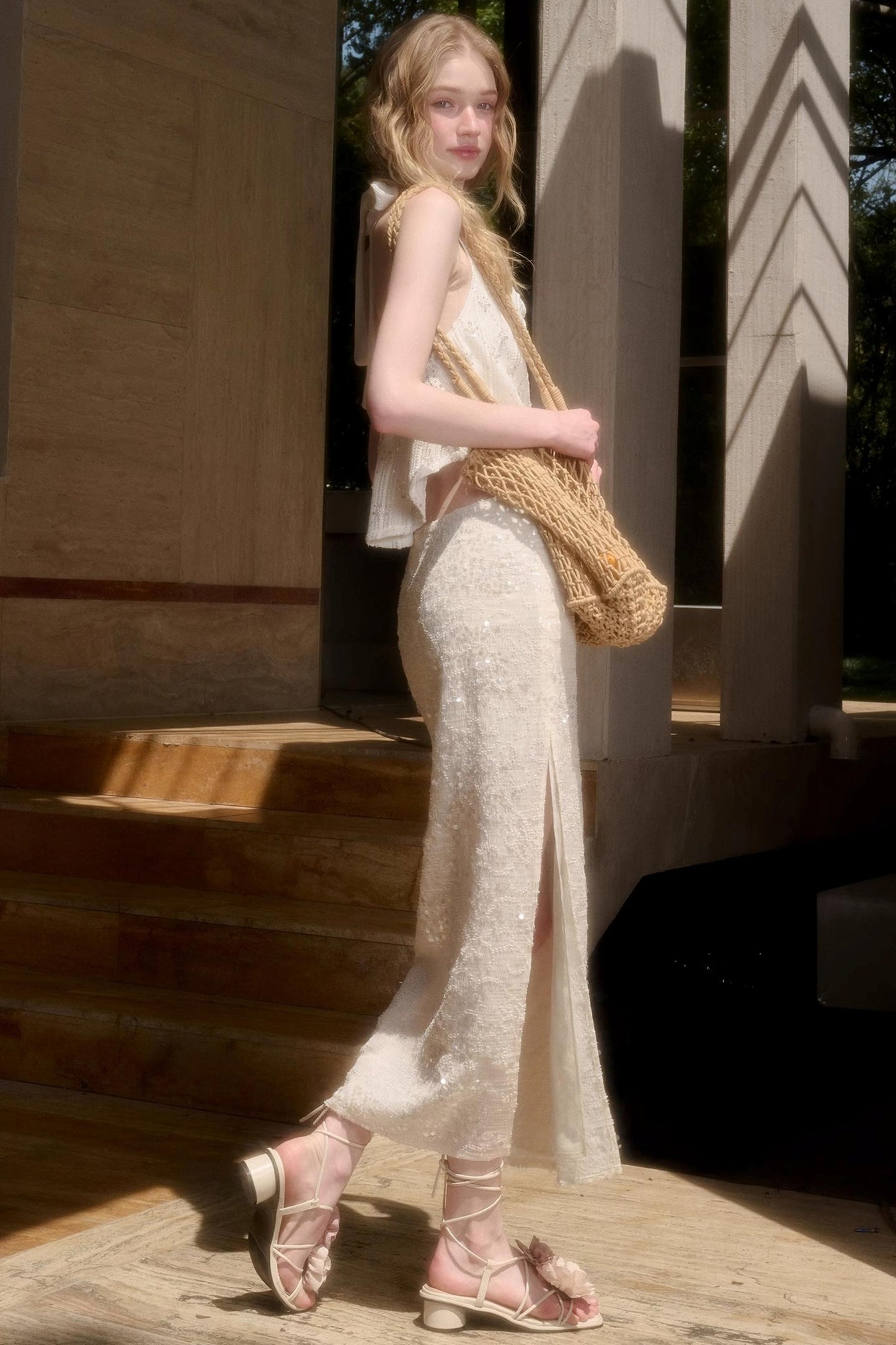 Celestial Slouchy Suit With Knit Skirt Set-Up