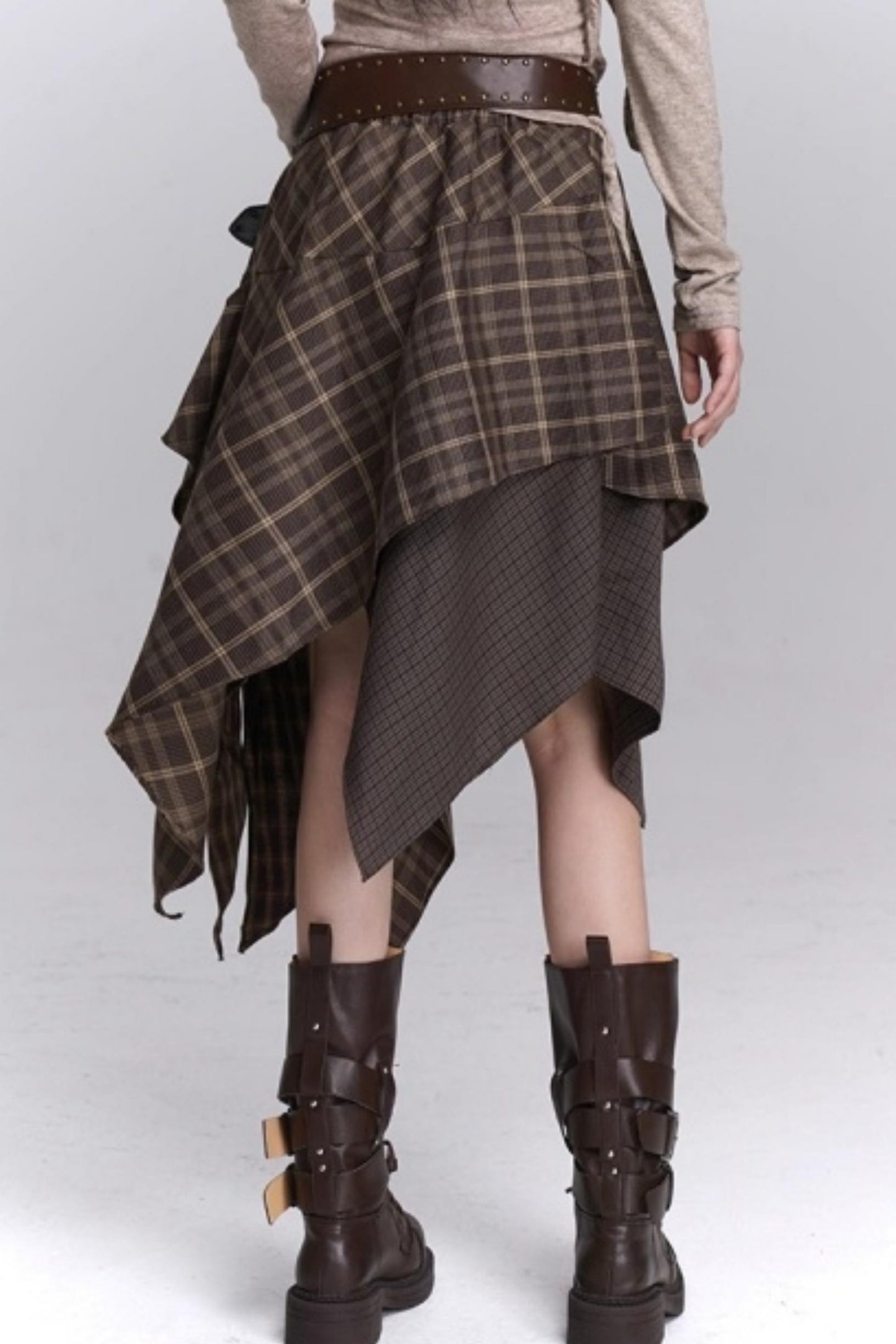 Irregular Plaid Autumn Skirt