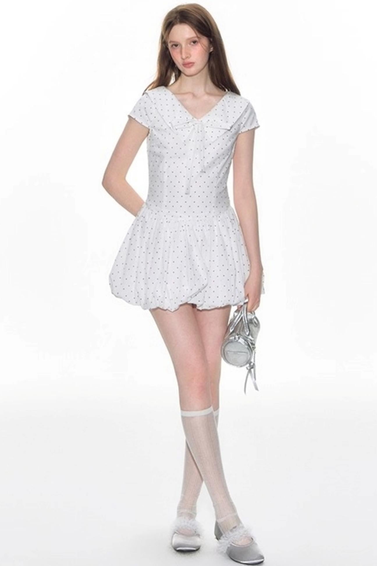 Navy Flower Bud Summer Dress