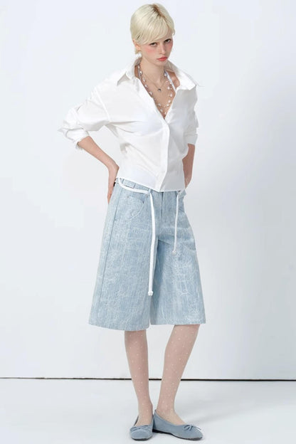 Summer Lace High-Waist Wide-Leg Pants